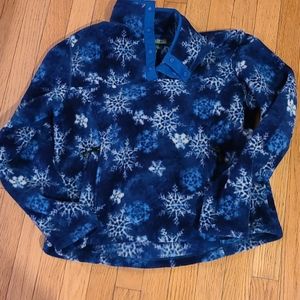 LL Bean Snowflake Fleece Pullover